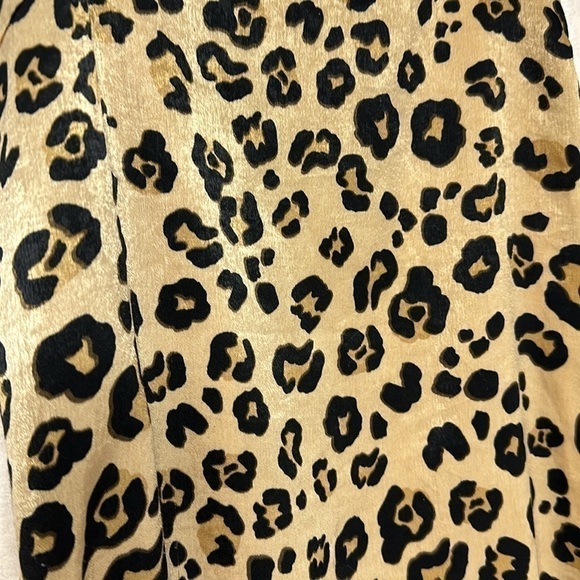 Olivaceous Cheetah Leopard Animal Print Sleeveless Ruffle Hem Slip Dress Small - Picture 4 of 8